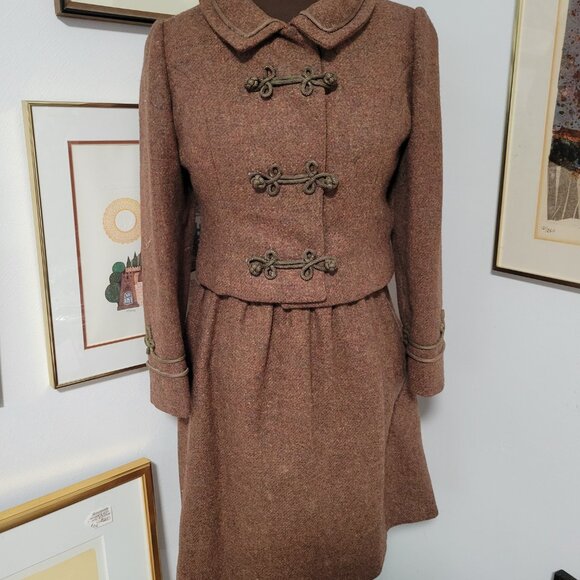 Vintage 1950's Wool 2PC Bolero Jacket and Skirt for Neiman Marcus - Picture 2 of 9